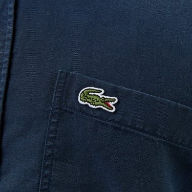  Lacoste Erkek Slim Fit Düğmeli Yaka Lacivert Gömlek