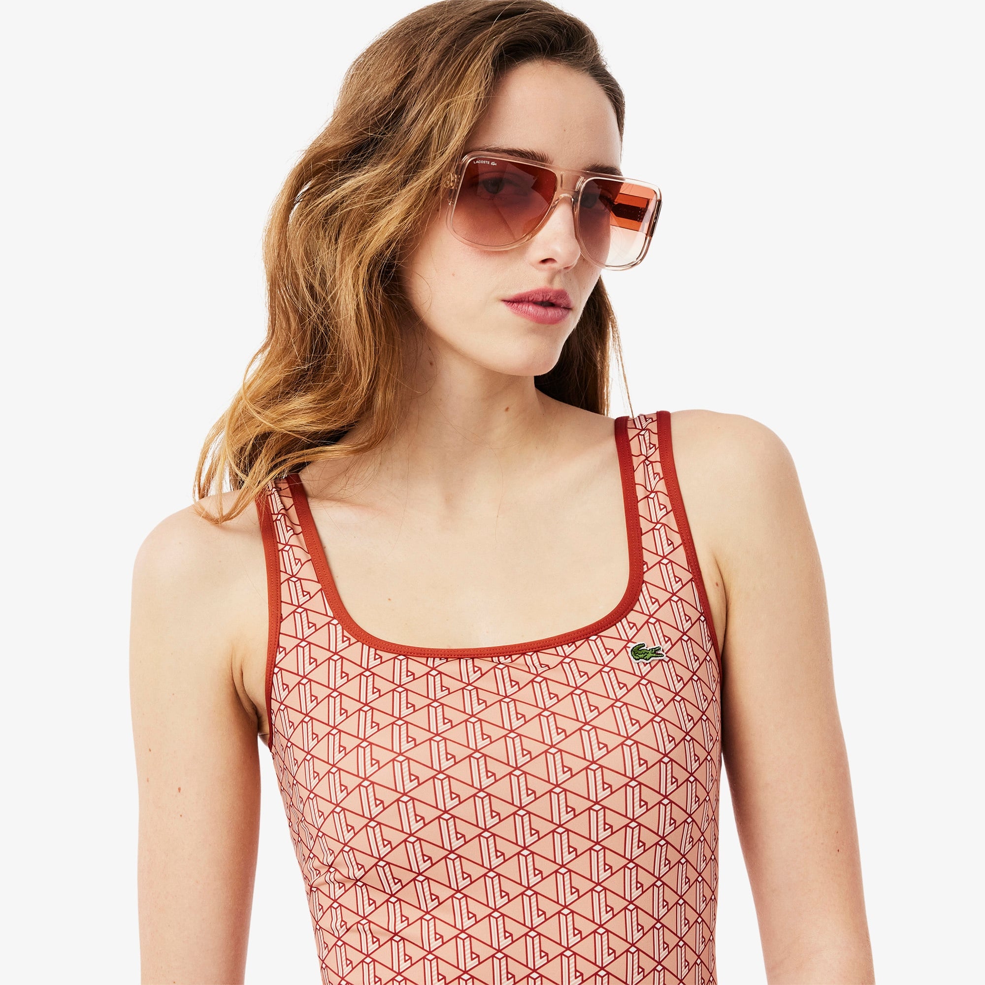 Lacoste Classic Kadın Monogram Kırmızı Mayo