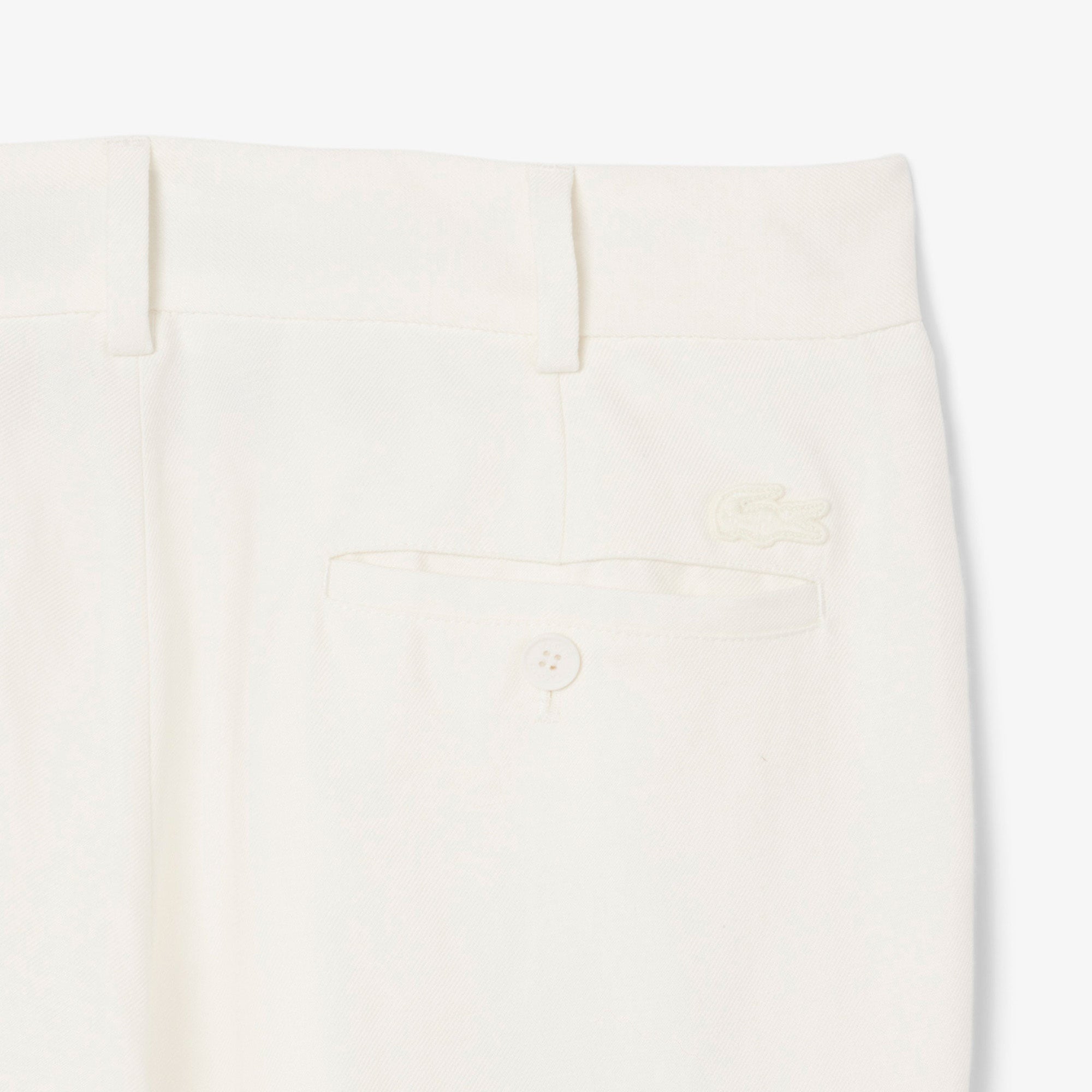 Erkek Regular Fit Keten Beyaz Pantolon