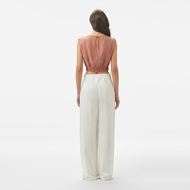  Lacoste Kadın Relaxed Fit Beyaz Pantolon