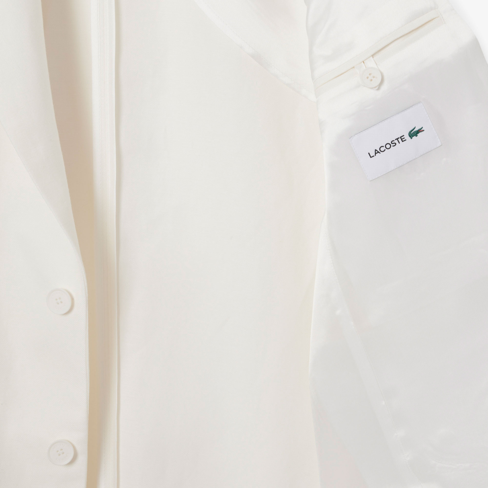 Lacoste Erkek Regular Fit Keten Beyaz Ceket