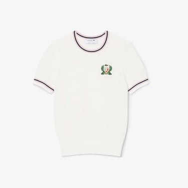  Kadın Regular Fit Kısa Kollu Bisiklet Yaka Beyaz Triko