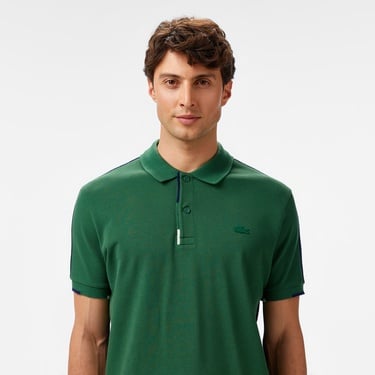  Lacoste Erkek Regular Fit Renk Bloklu Yeşil Polo