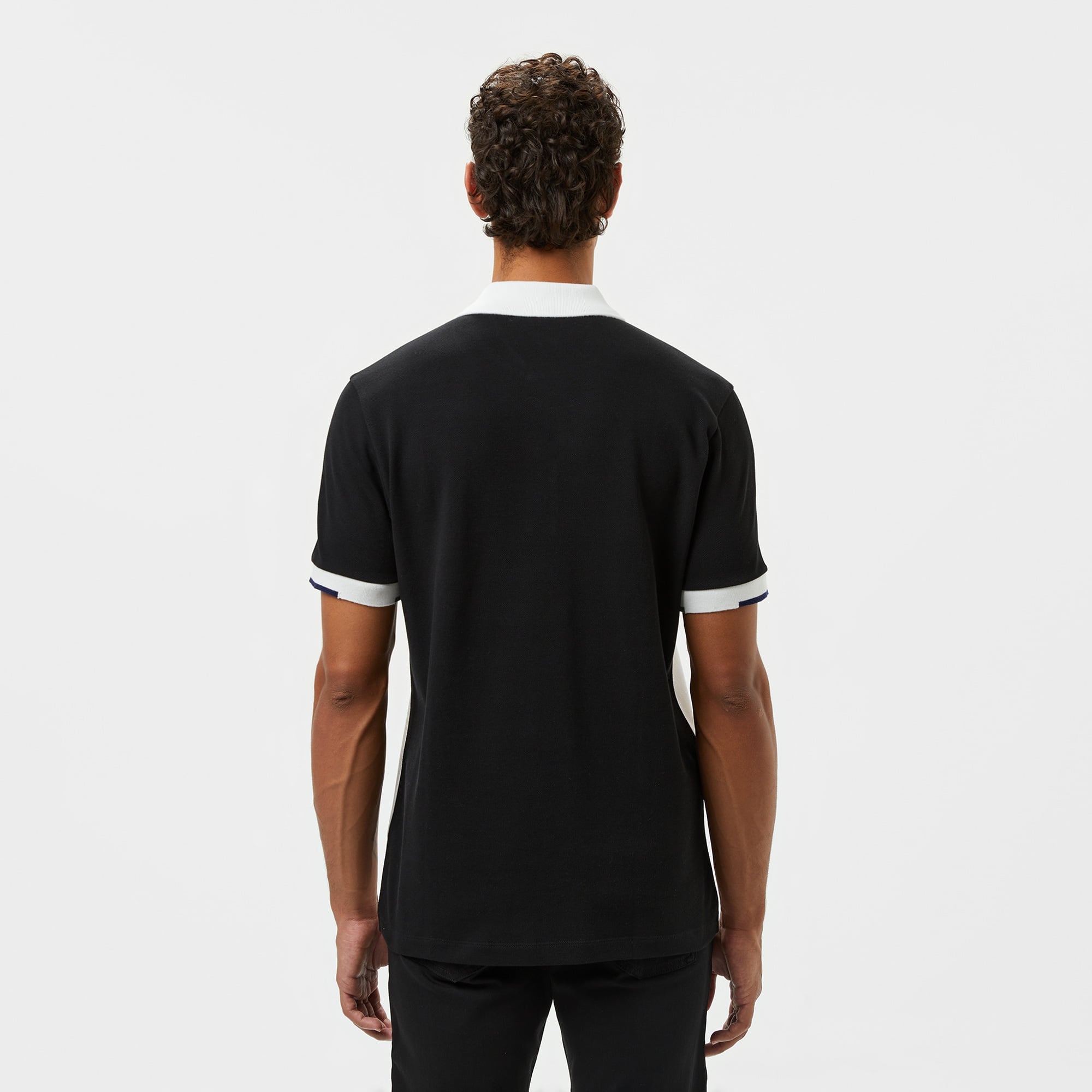 Erkek Regular Fit Renk Bloklu Beyaz Polo