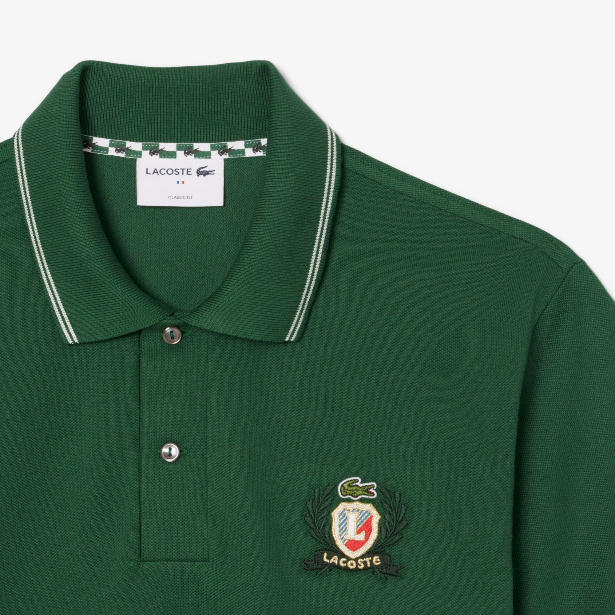 Lacoste Erkek Classic Fit Çizgili Yeşil Polo