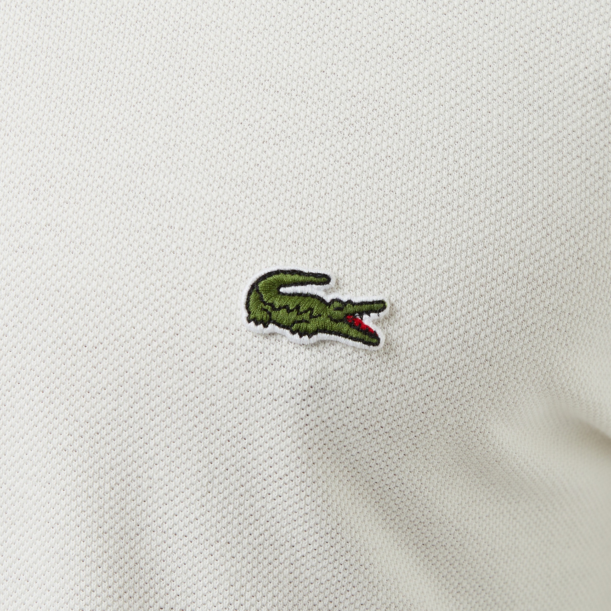 Lacoste Loose Fit Erkek Baskılı Beyaz Polo