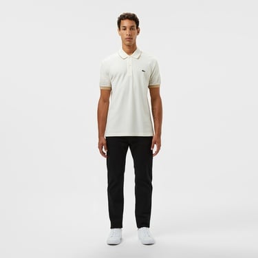  Lacoste Loose Fit Erkek Baskılı Beyaz Polo