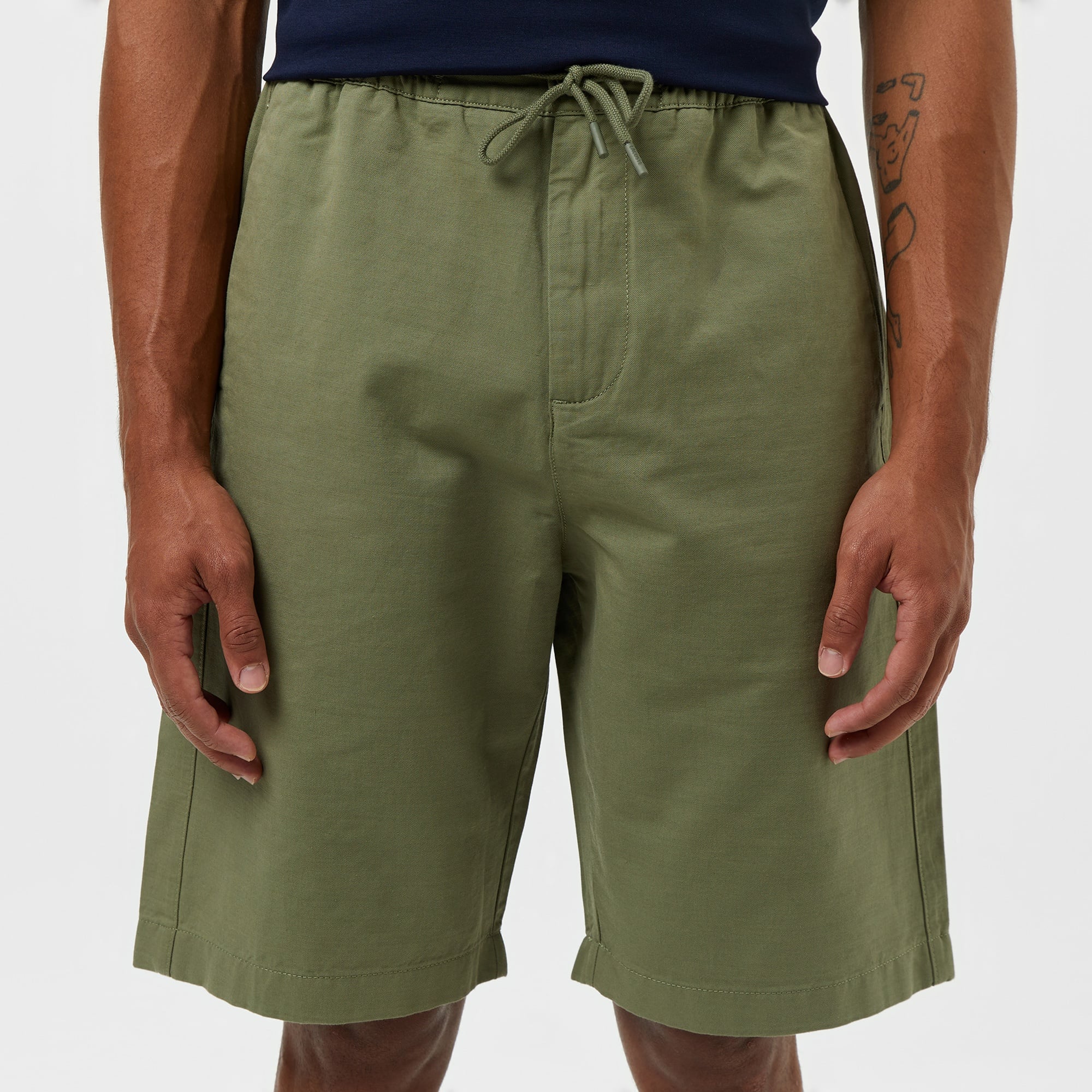 Erkek Relaxed Fit Haki Bermuda Şort