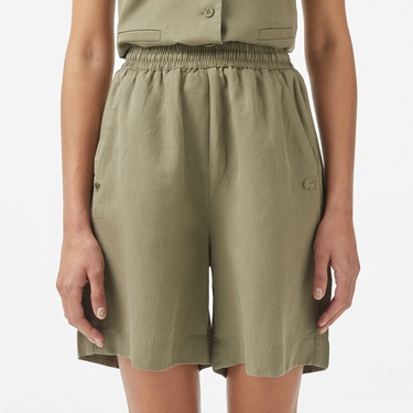  Kadın Regular Fit Haki Bermuda Şort