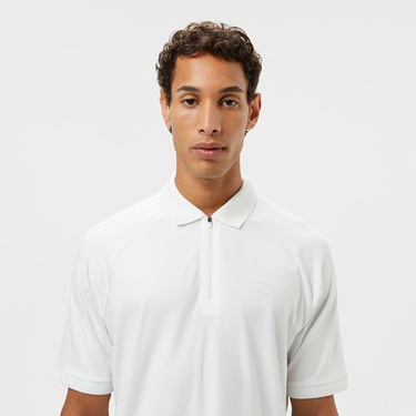  Lacoste Erkek Oversize Fit Yarım Fermuarlı Beyaz Polo