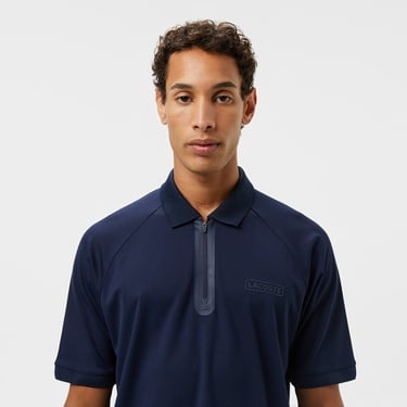  Lacoste Erkek Oversize Fit Yarım Fermuarlı Lacivert Polo