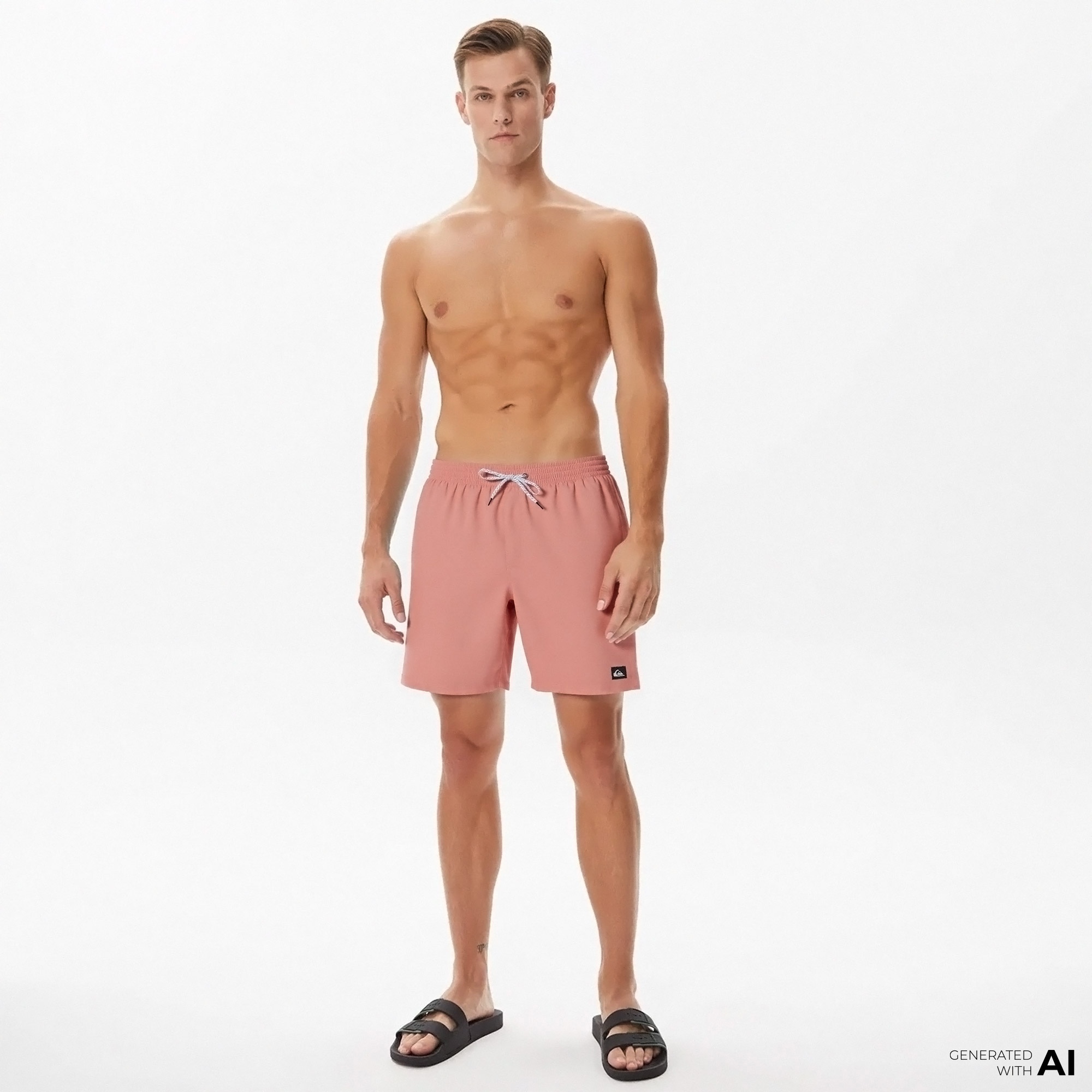 Quiksilver Everyday Solid 15 Erkek Pembe Mayo