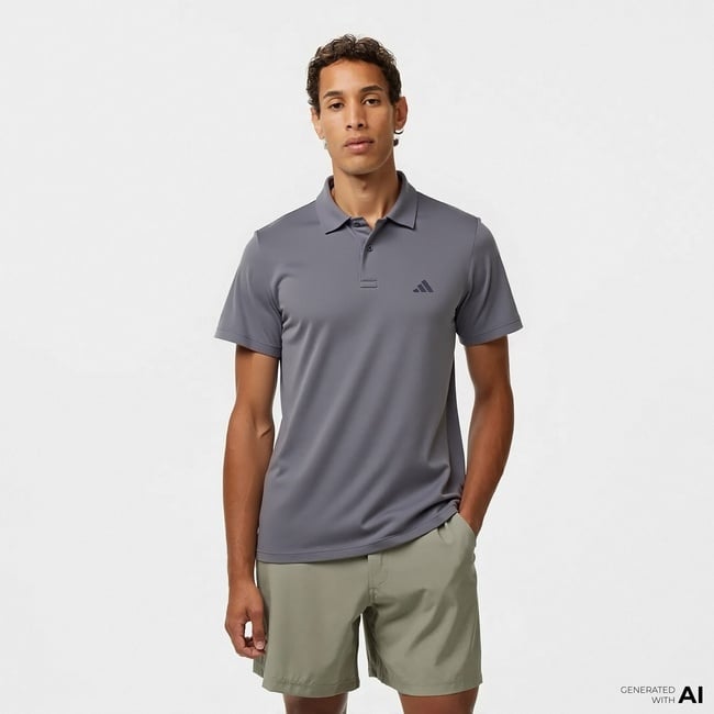  adidas Essentials Erkek Gri Polo