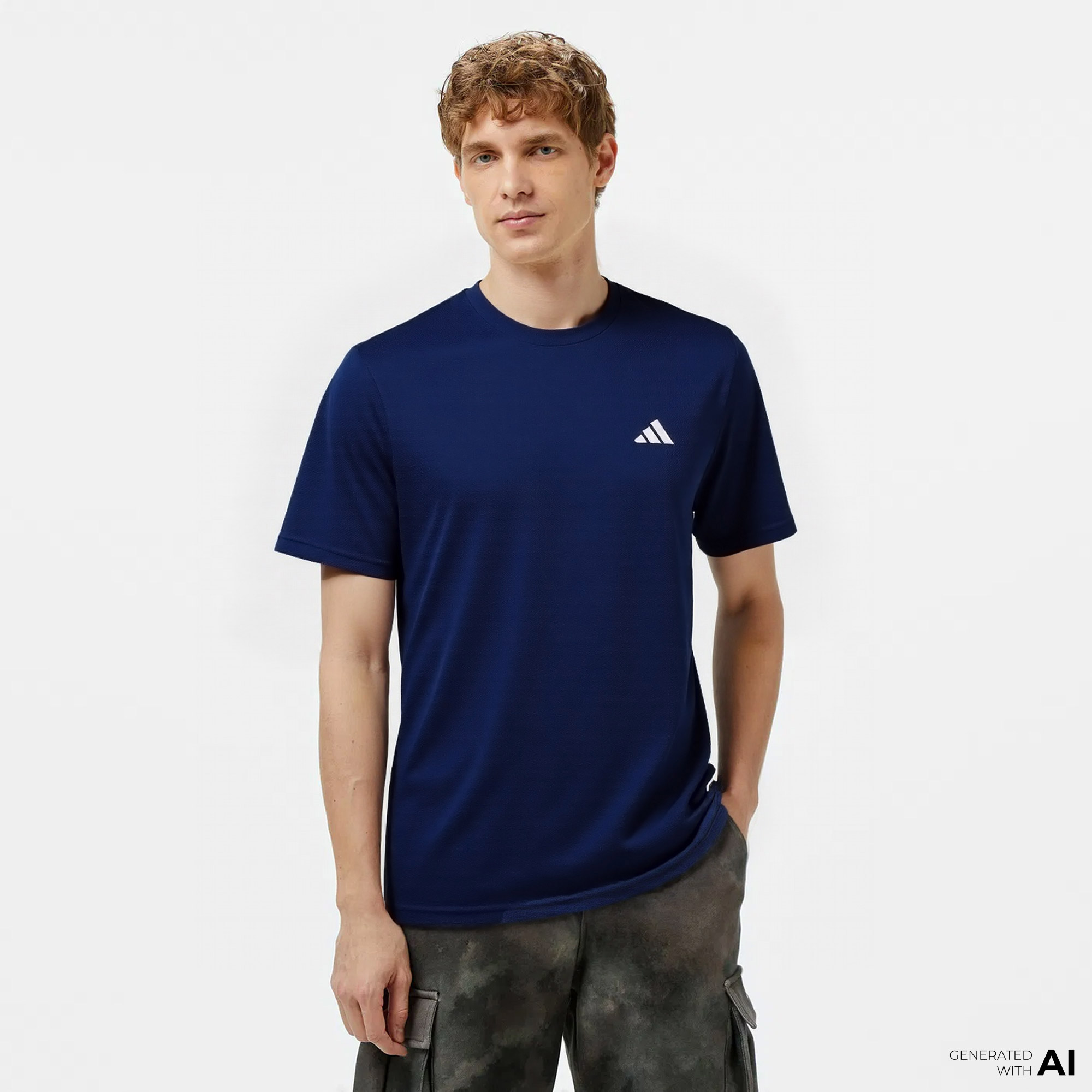  adidas Essentials Erkek Mavi Antrenman T-Shirt