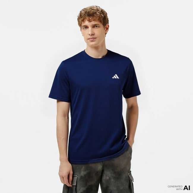  adidas Essentials Erkek Mavi Antrenman T-Shirt