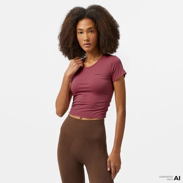  Converse Wordmark Kadın Bordo T-Shirt