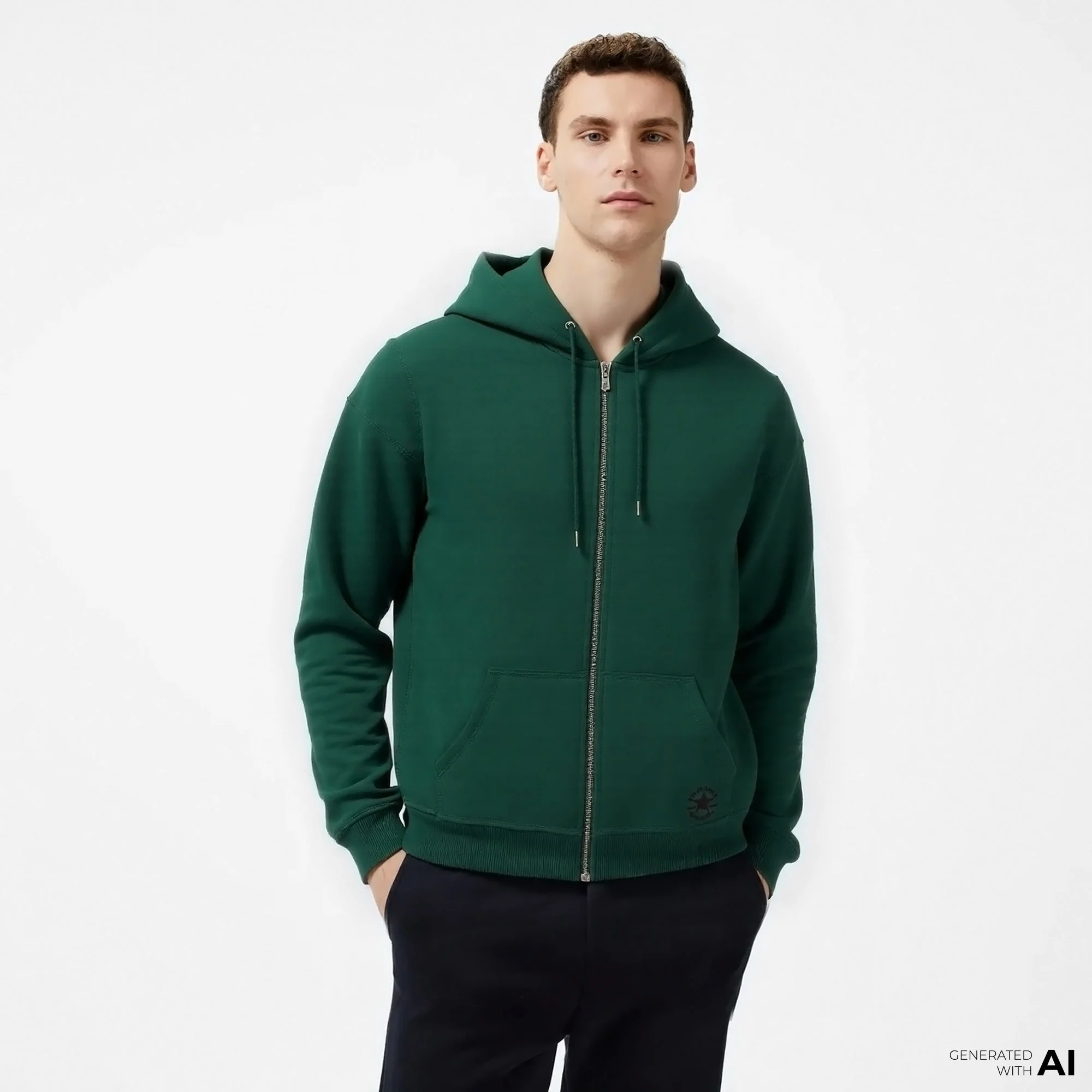 Converse Go-To Star Chevron Unisex Yeşil Eşofman Üstü