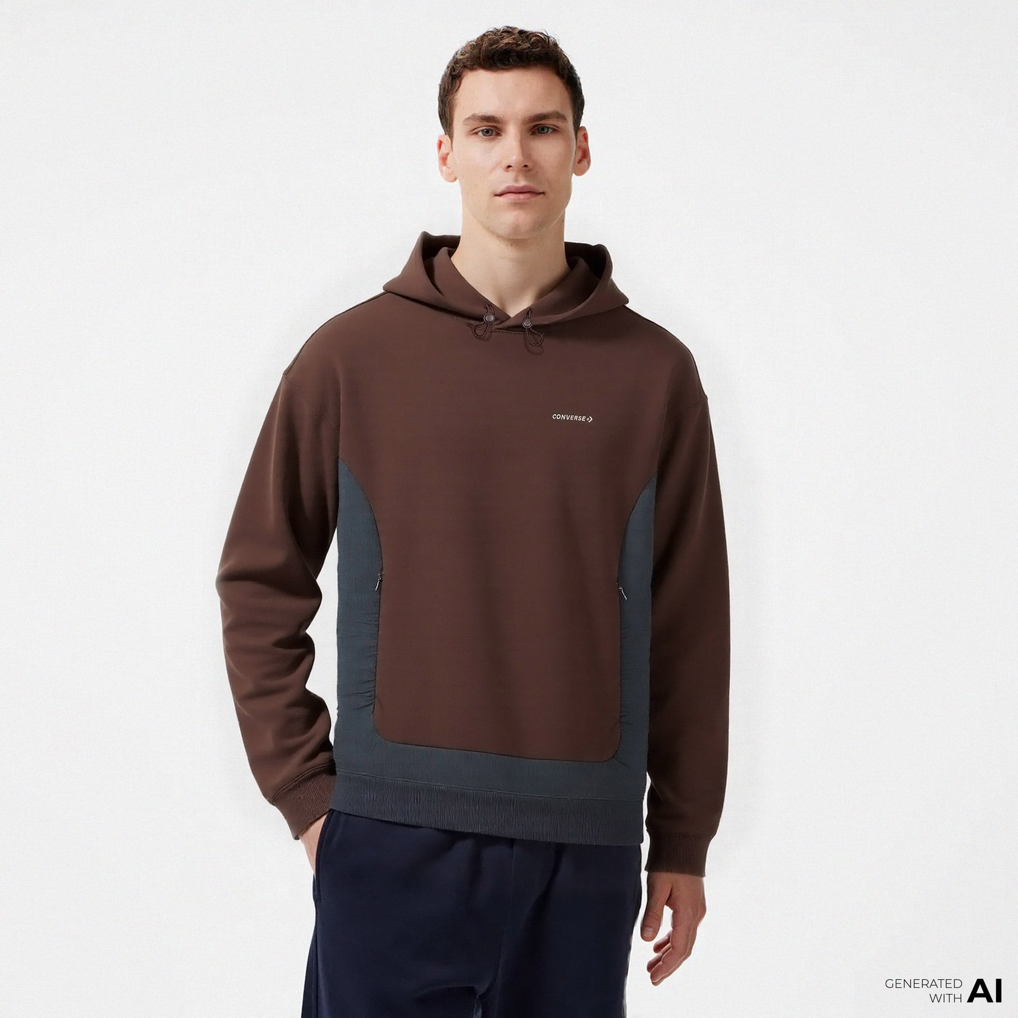  Converse Erkek Kahverengi Hoodie