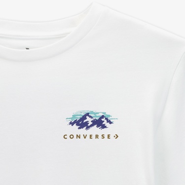  Converse Erkek Grafik Baskılı Beyaz T-Shirt