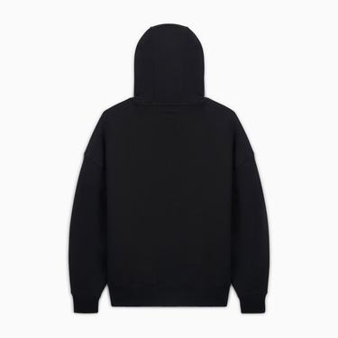  Converse Kadın Oversized Fit Fermuarlı Grafik Baskılı Siyah Hoodie