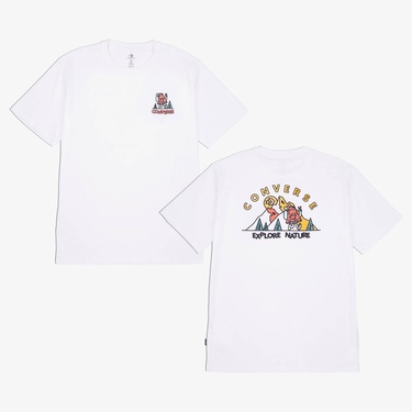  Converse Erkek Grafik Baskılı Beyaz T-Shirt