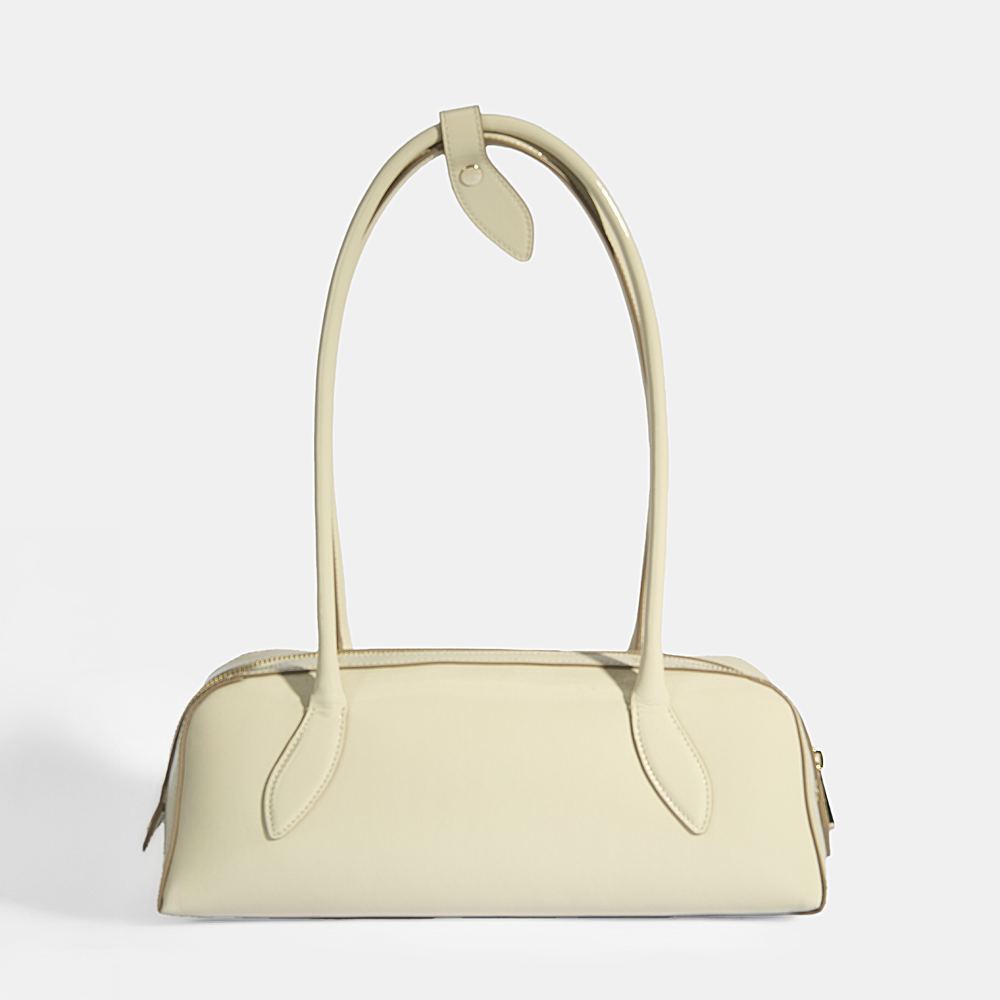 Limited Edition Bej Kadın Yaprak Detaylı Deri Omuz Çantası