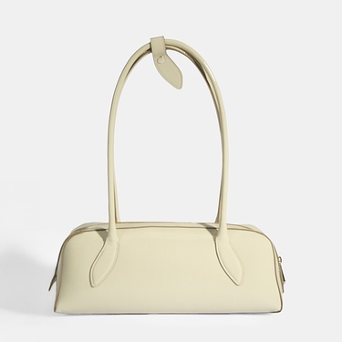  Limited Edition Bej Kadın Yaprak Detaylı Deri Omuz Çantası