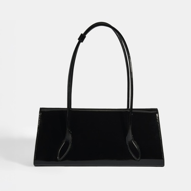  Siyah Kadın Yaprak Detaylı Deri Omuz Çantası