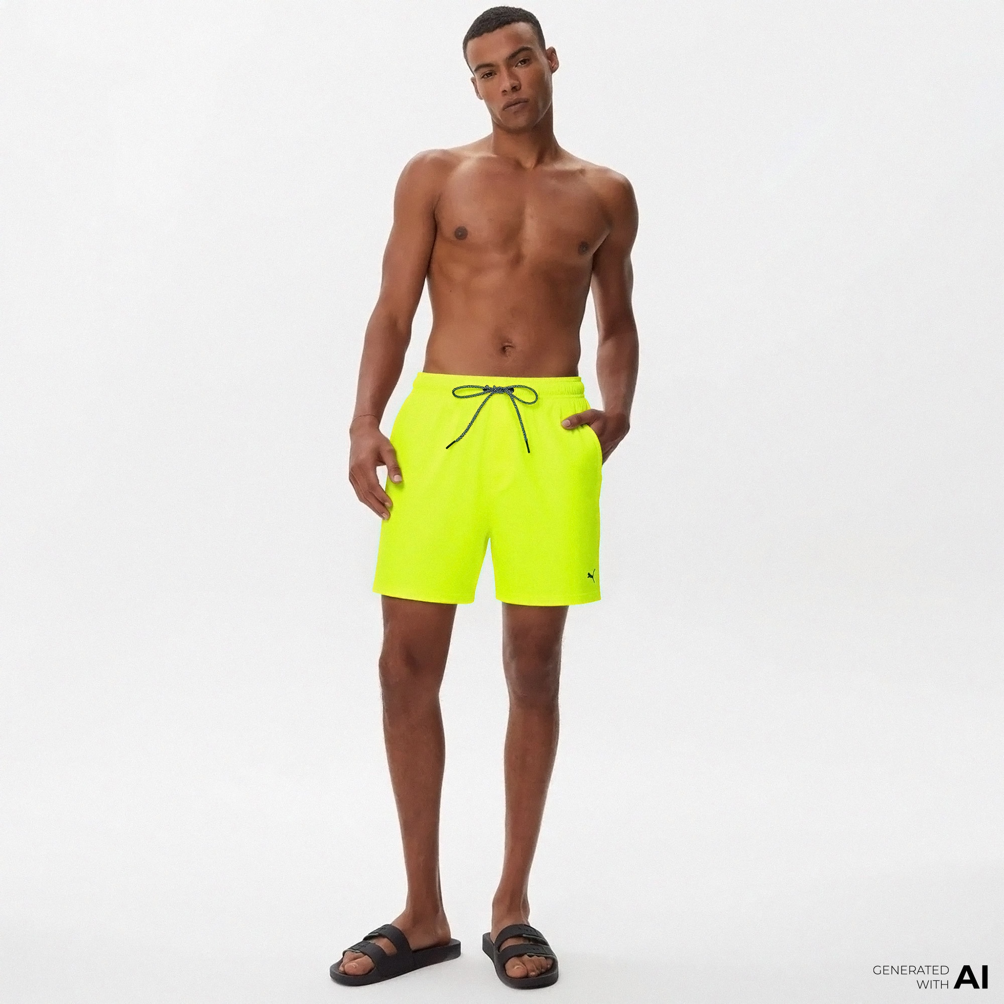 Puma Mid Erkek Sarı Deniz Şortu