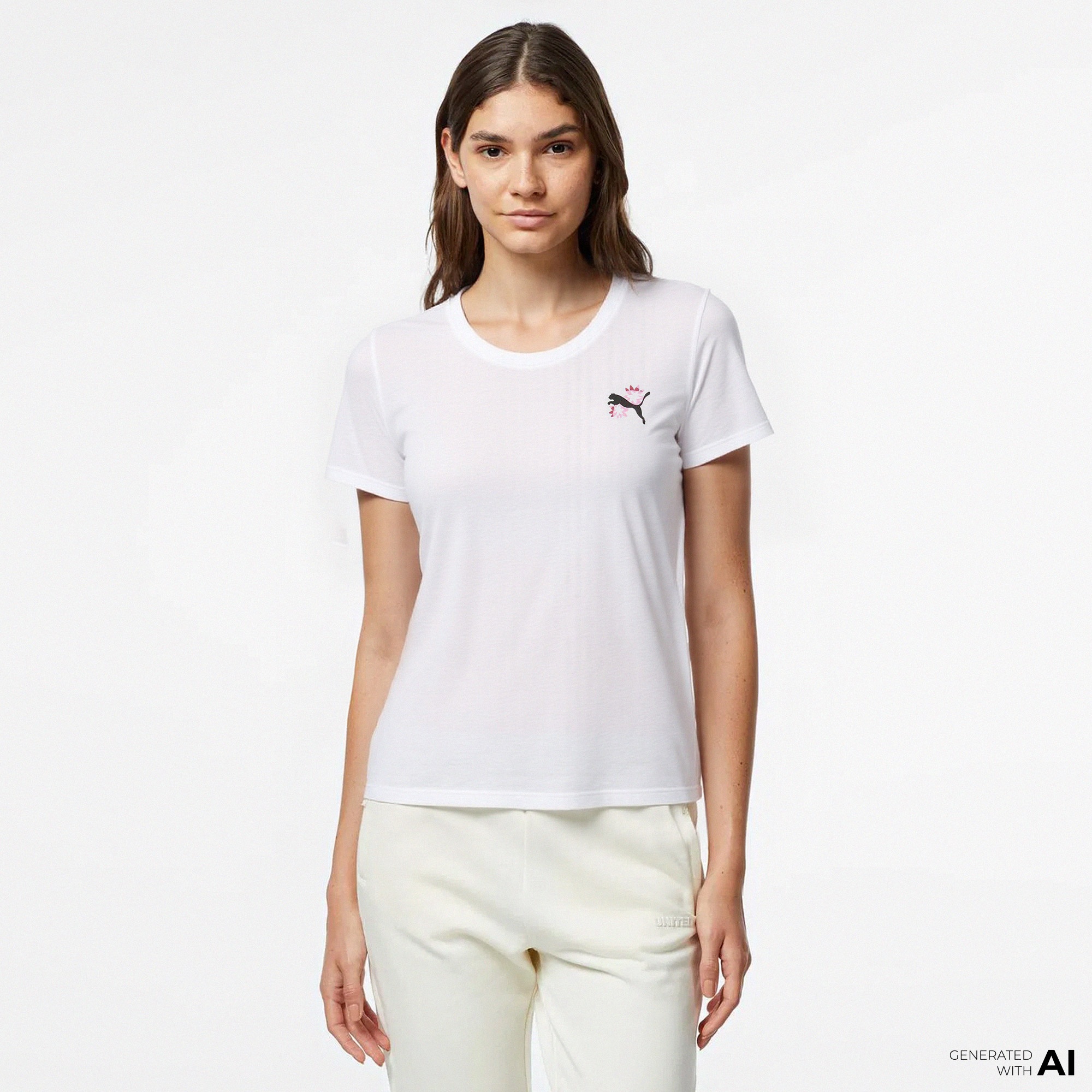 Puma Graphics Train Concept W Kadın Beyaz Antrenman T-Shirt