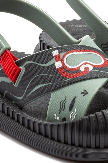  Fun Sea Çocuk Sandalet Gri-Yeşil 19/27