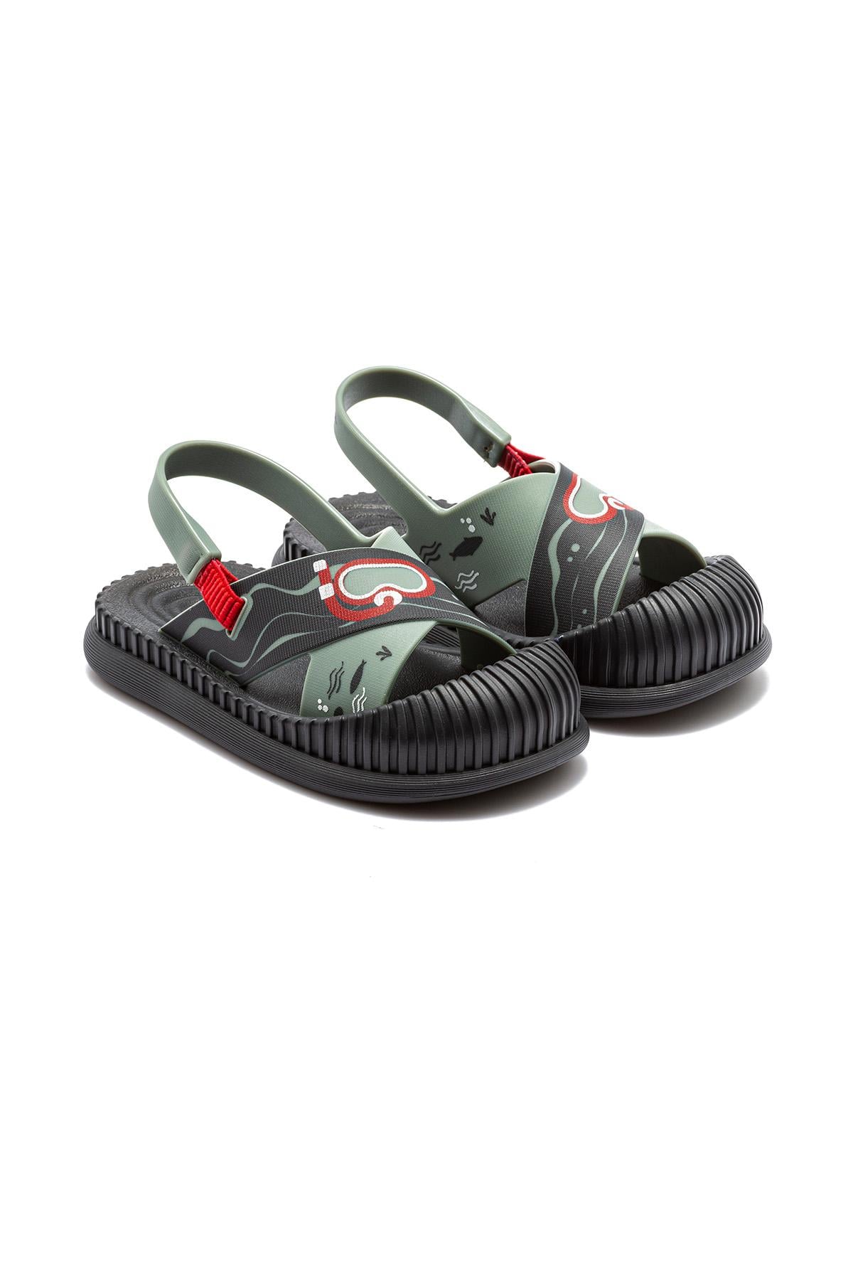  Fun Sea Çocuk Sandalet Gri-Yeşil 19/27