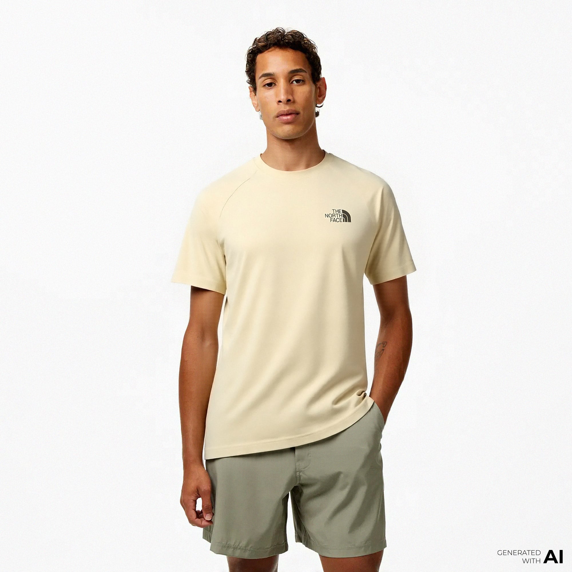  The North Face Gravel Erkek Krem Günlük T-Shirt