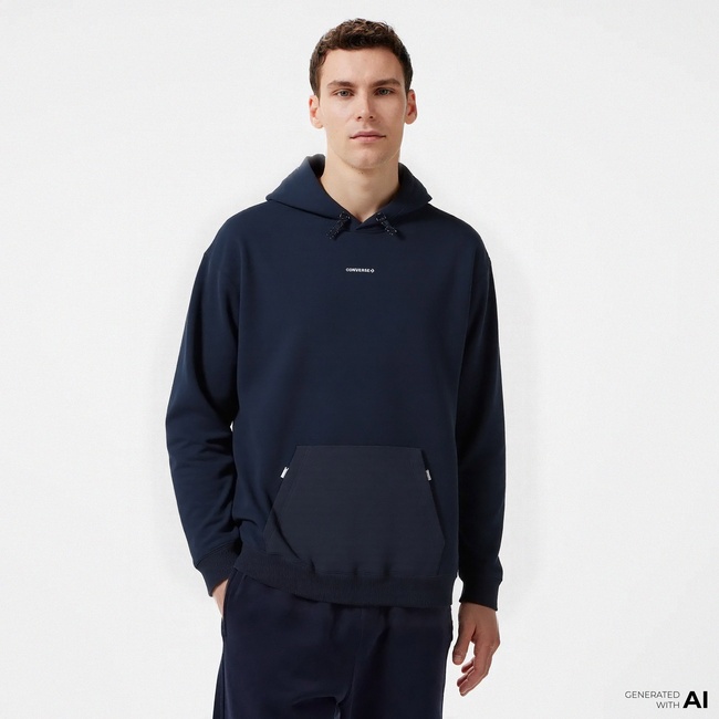  Converse Wordmark Erkek Lacivert Hoodie