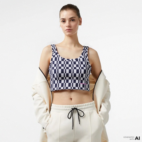  Converse Checkered Slim Fit Kadın Renkli Top