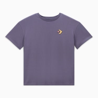  Converse Kadın Oversized Fit Grafik Baskılı Mor T-Shirt