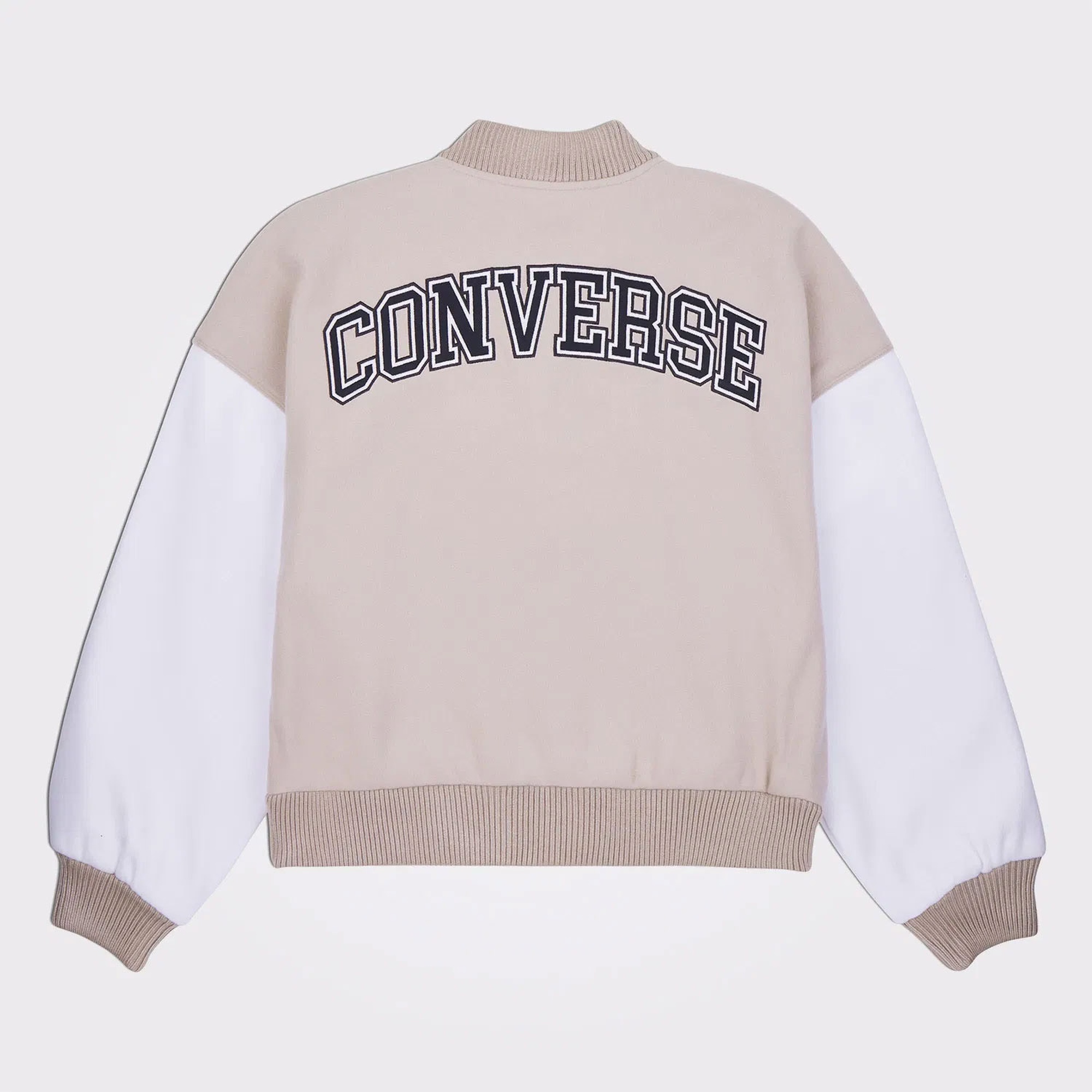 Converse Kadın Dik Yaka Bej Bomber Ceket