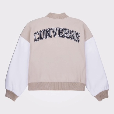  Converse Kadın Dik Yaka Bej Bomber Ceket