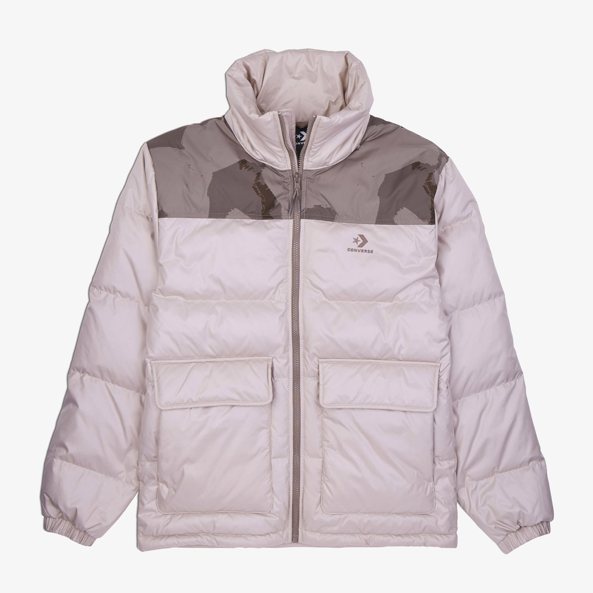 Converse Erkek Dik Yaka Bej Şişme Mont