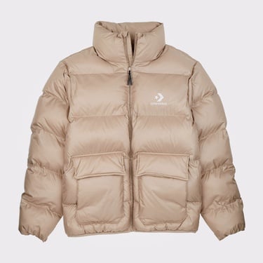  Converse Erkek Dik Yaka Kahverengi Şişme Mont