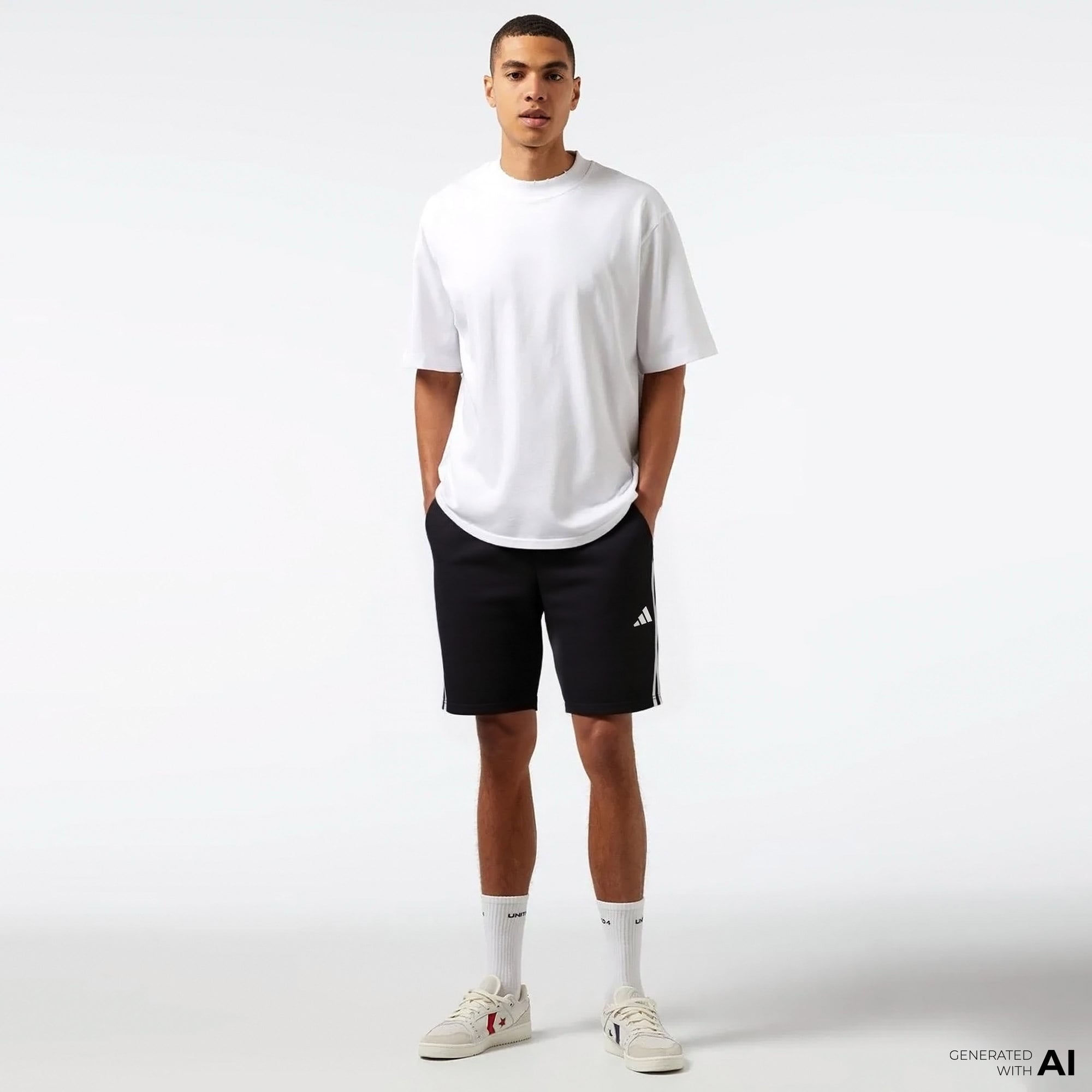 adidas Train Essentials Piqué 3 Stripes Erkek Siyah Antrenman Şort