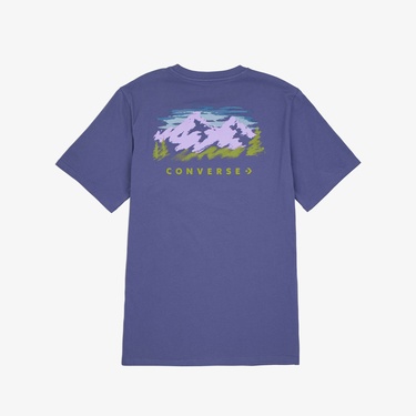  Converse Erkek Grafik Baskılı Mor T-Shirt