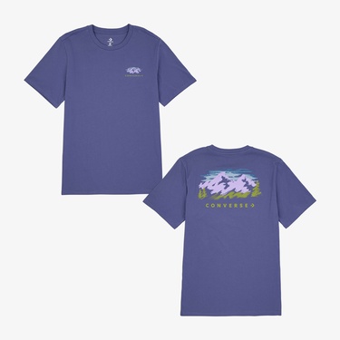  Converse Erkek Grafik Baskılı Mor T-Shirt