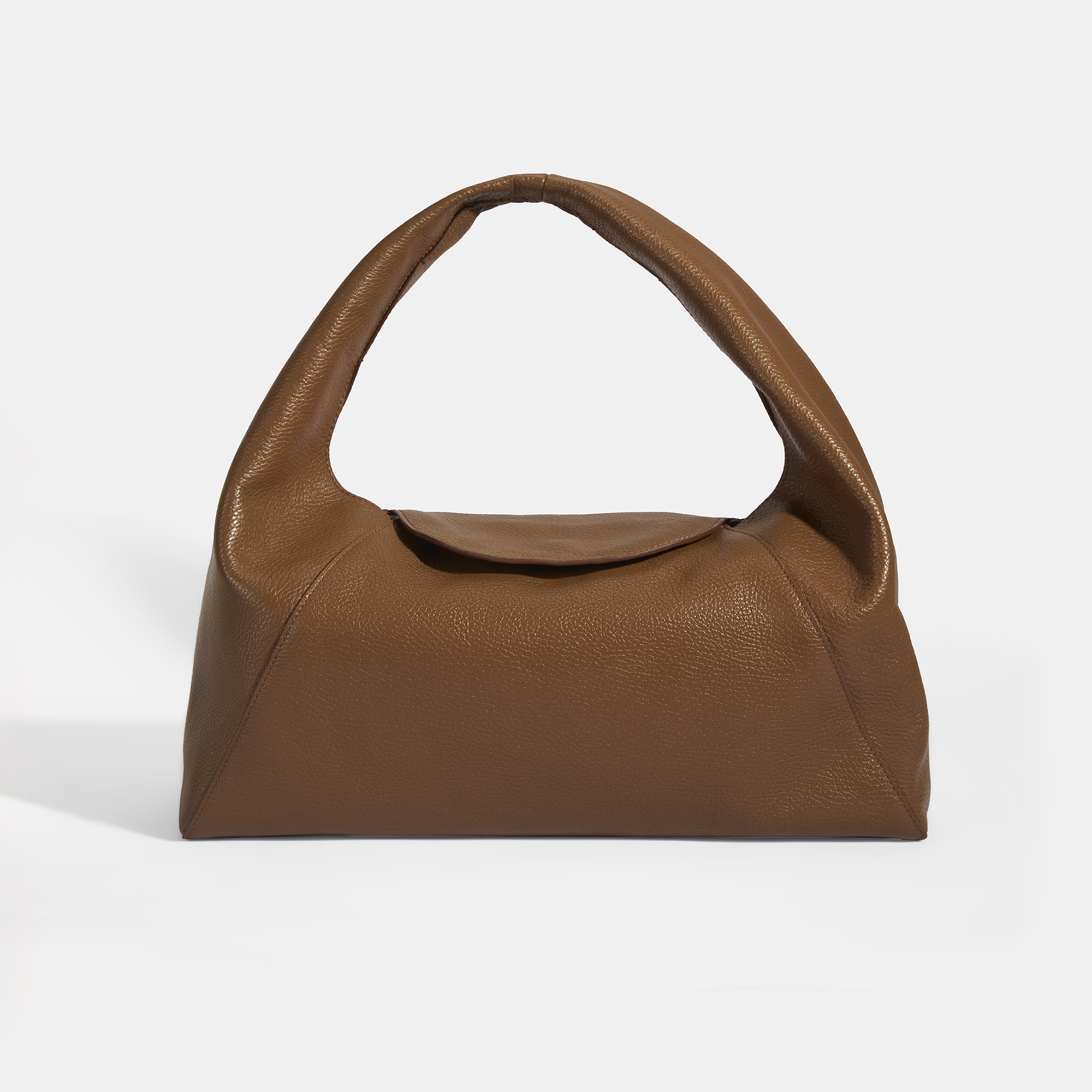 Kadın Kahve Logo Baskılı Deri El Çantası