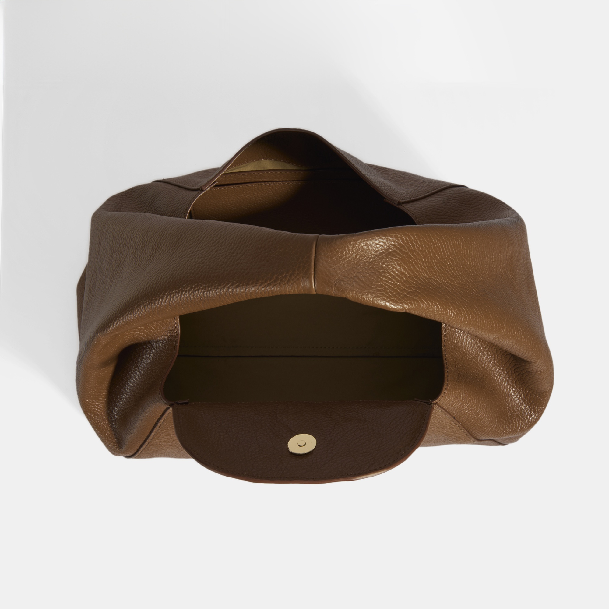 Kadın Kahve Logo Baskılı Deri El Çantası