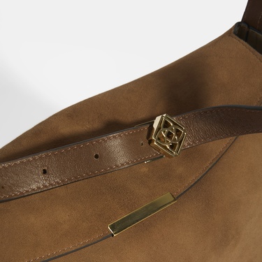  Kadın Taba Süet Omuz Çantası