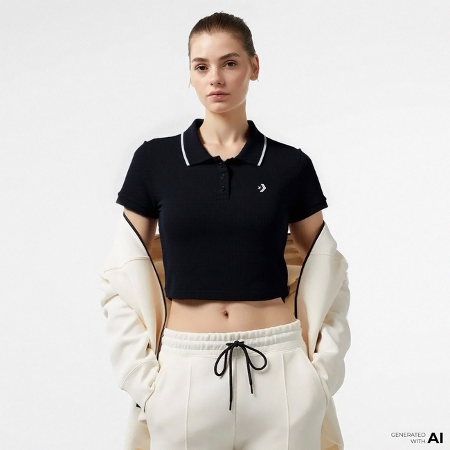  Converse Kadın Siyah T-Shirt