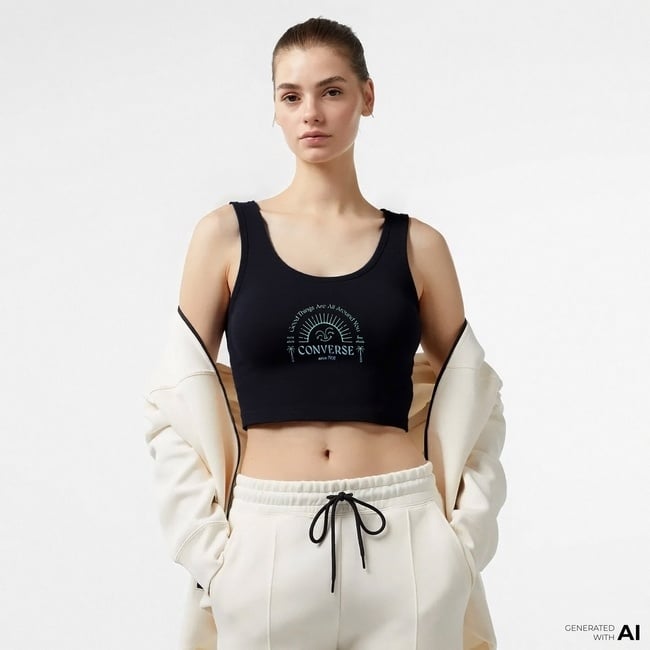  Converse Kadın Siyah T-Shirt