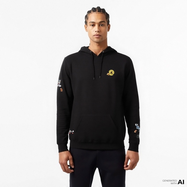  Converse X Tom & Jerry Unisex Siyah Sweatshirt