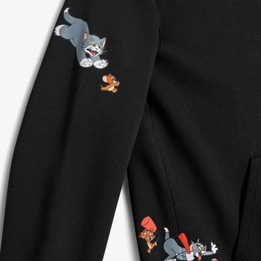  Converse X Tom & Jerry Unisex Siyah Sweatshirt